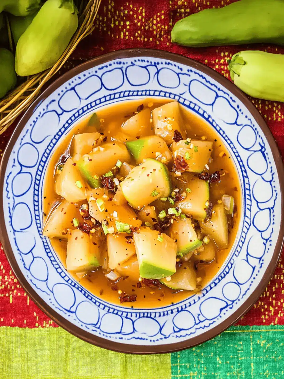Chayote With Dried Green Chile