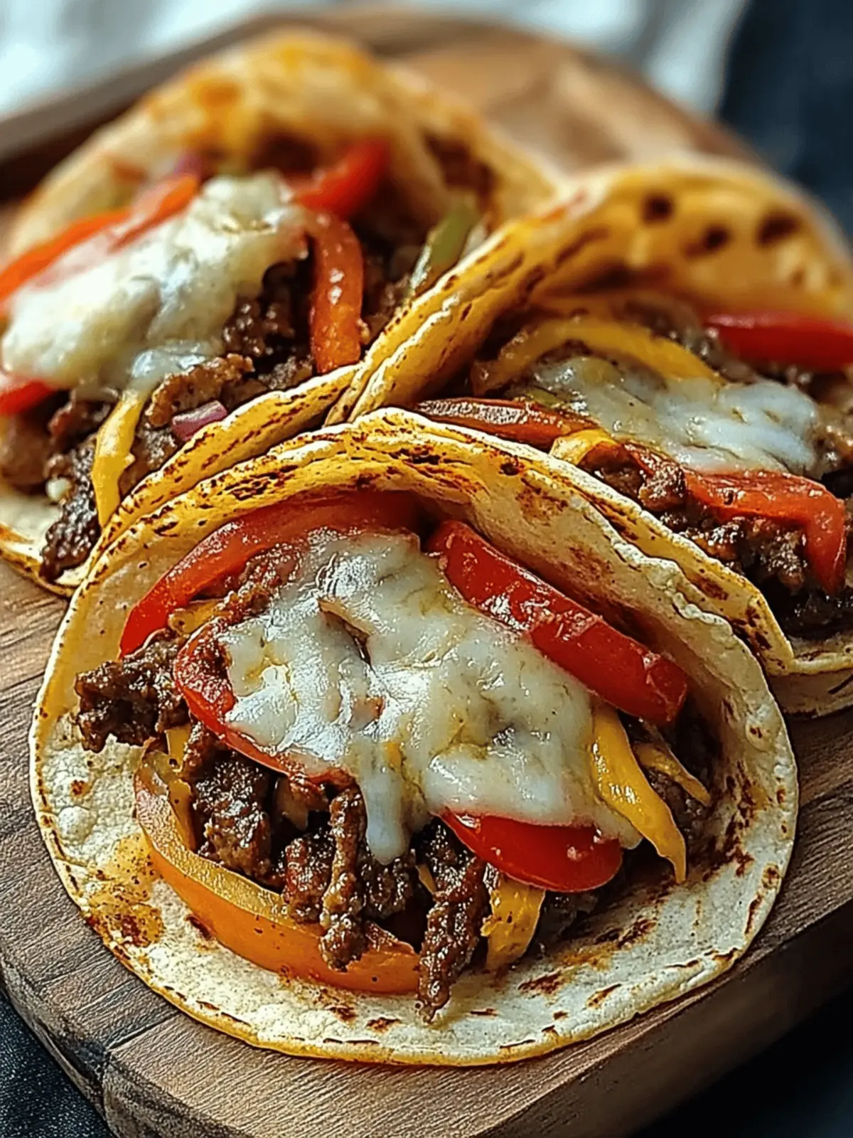 Philly Cheesesteak Smash Burger Tacos