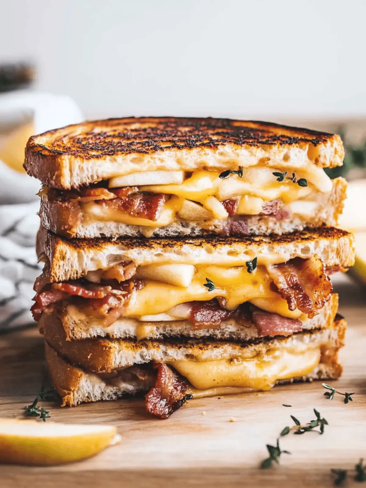Apple Bacon and Cheddar Grilled Cheese