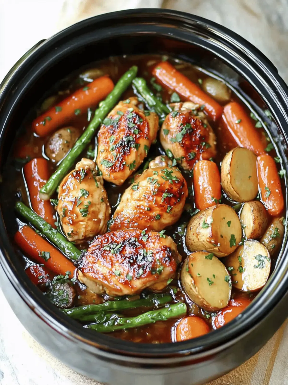 Slow Cooker Honey Garlic Chicken and Veggies