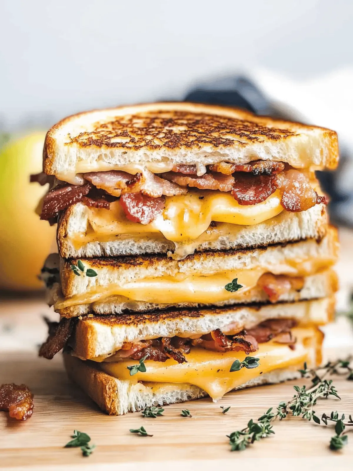 Apple Bacon and Cheddar Grilled Cheese