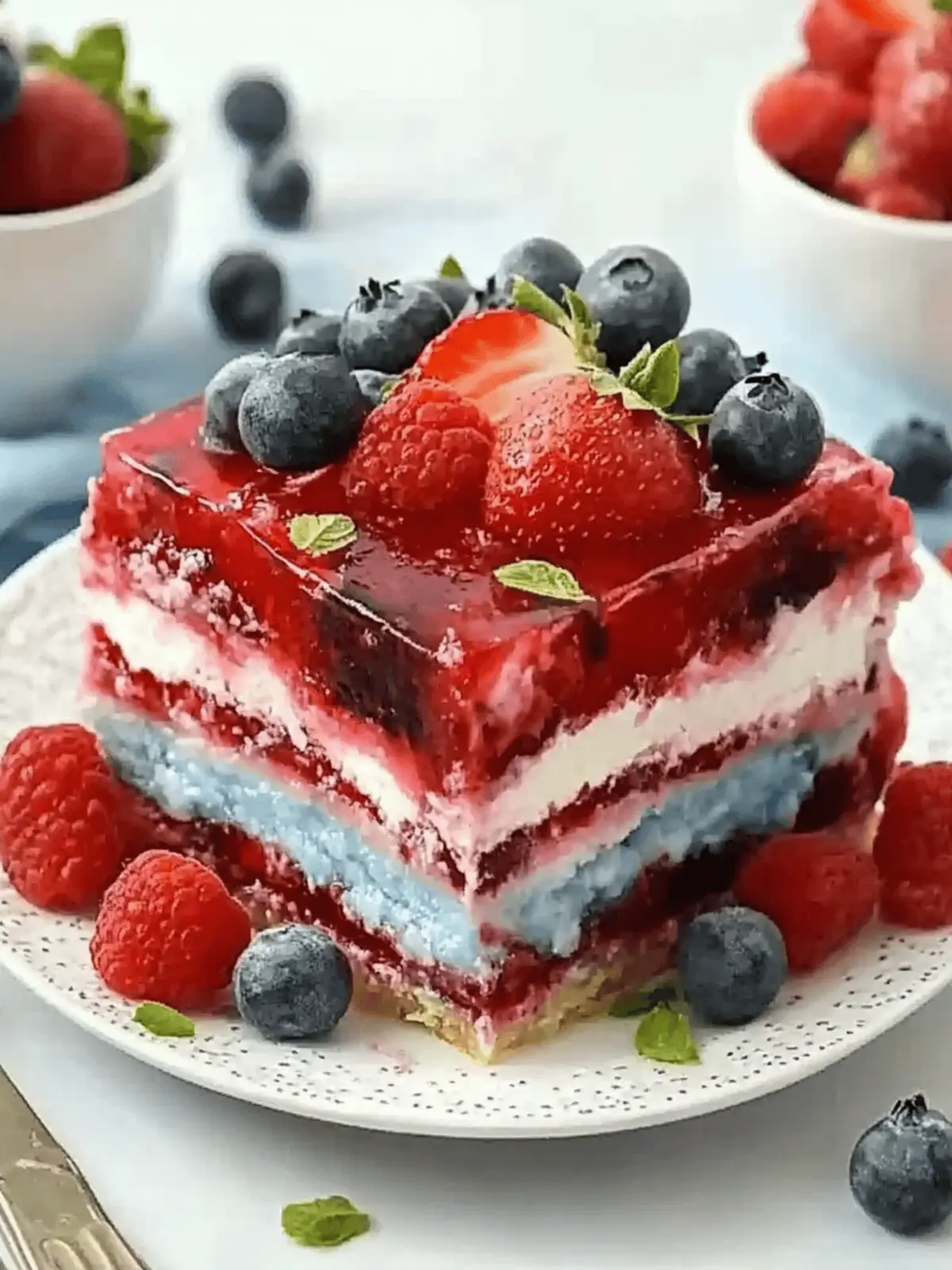 Summer Berry Jello Lasagna