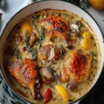Herb Roasted Chicken in Creamy White Wine Sauce