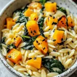 Creamy Orzo with Roasted Butternut Squash and Spinach