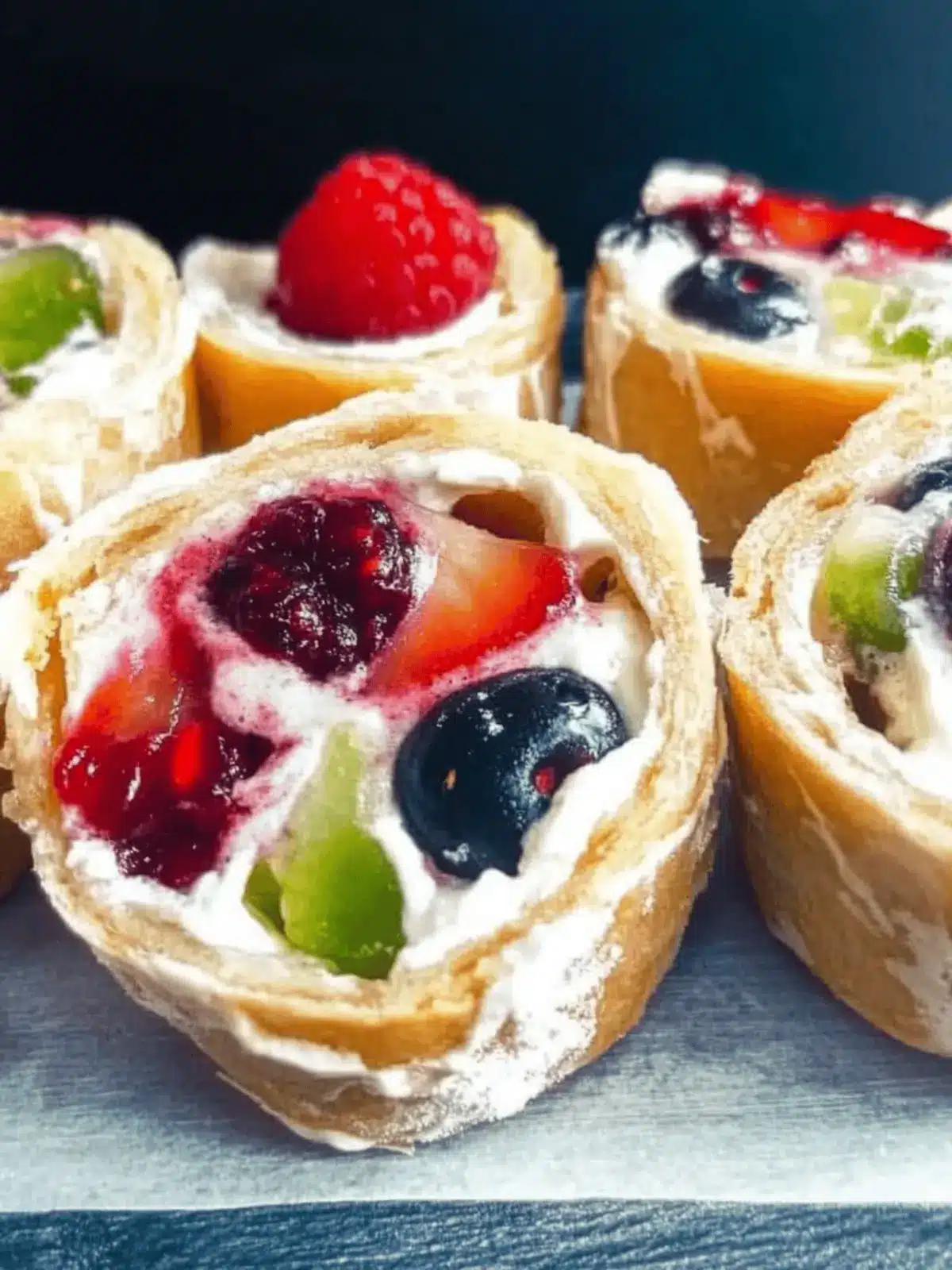Easy Fruit Pinwheels with Cream Cheese and Berries
