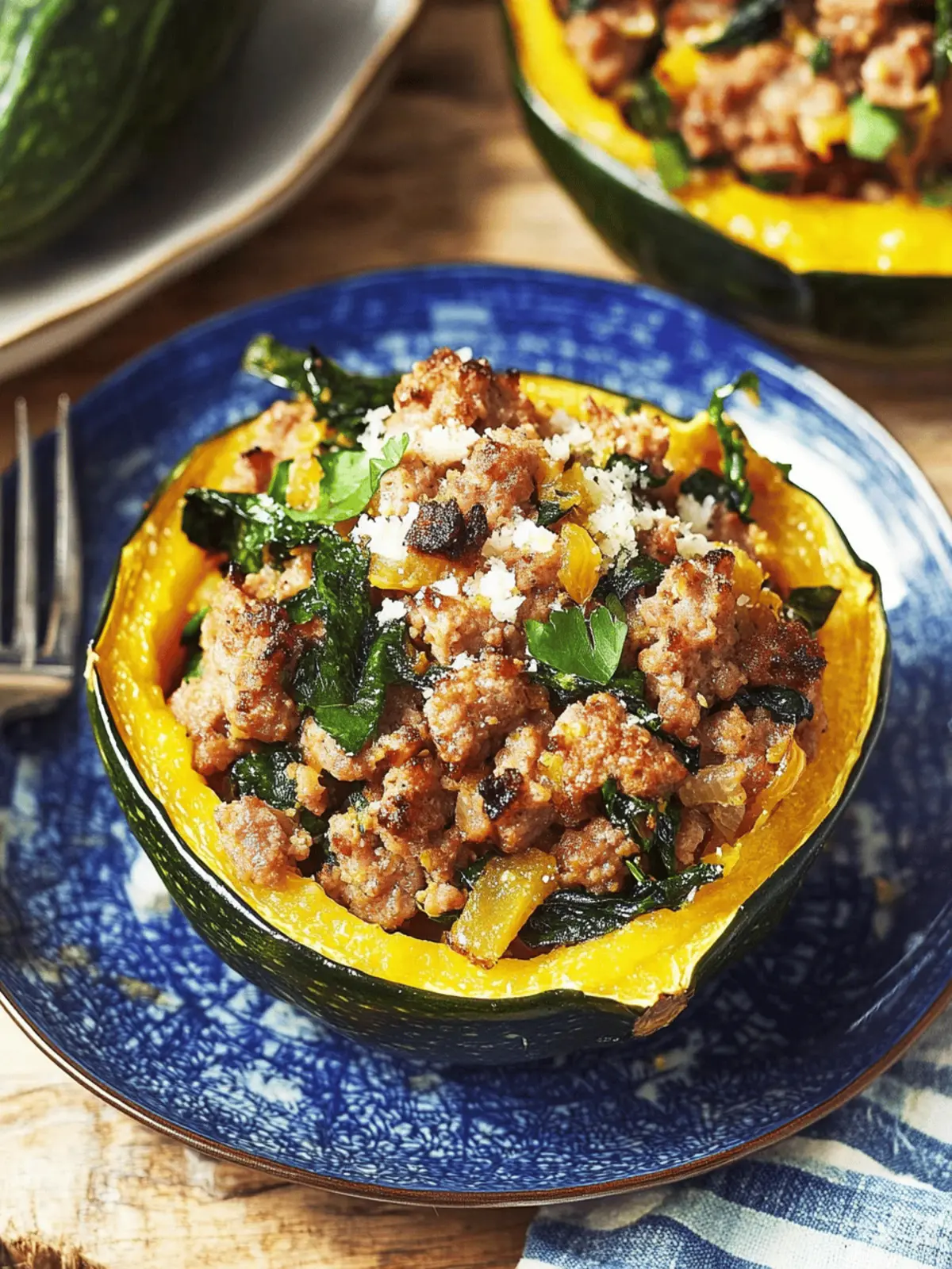 Sausage-Stuffed Acorn Squash