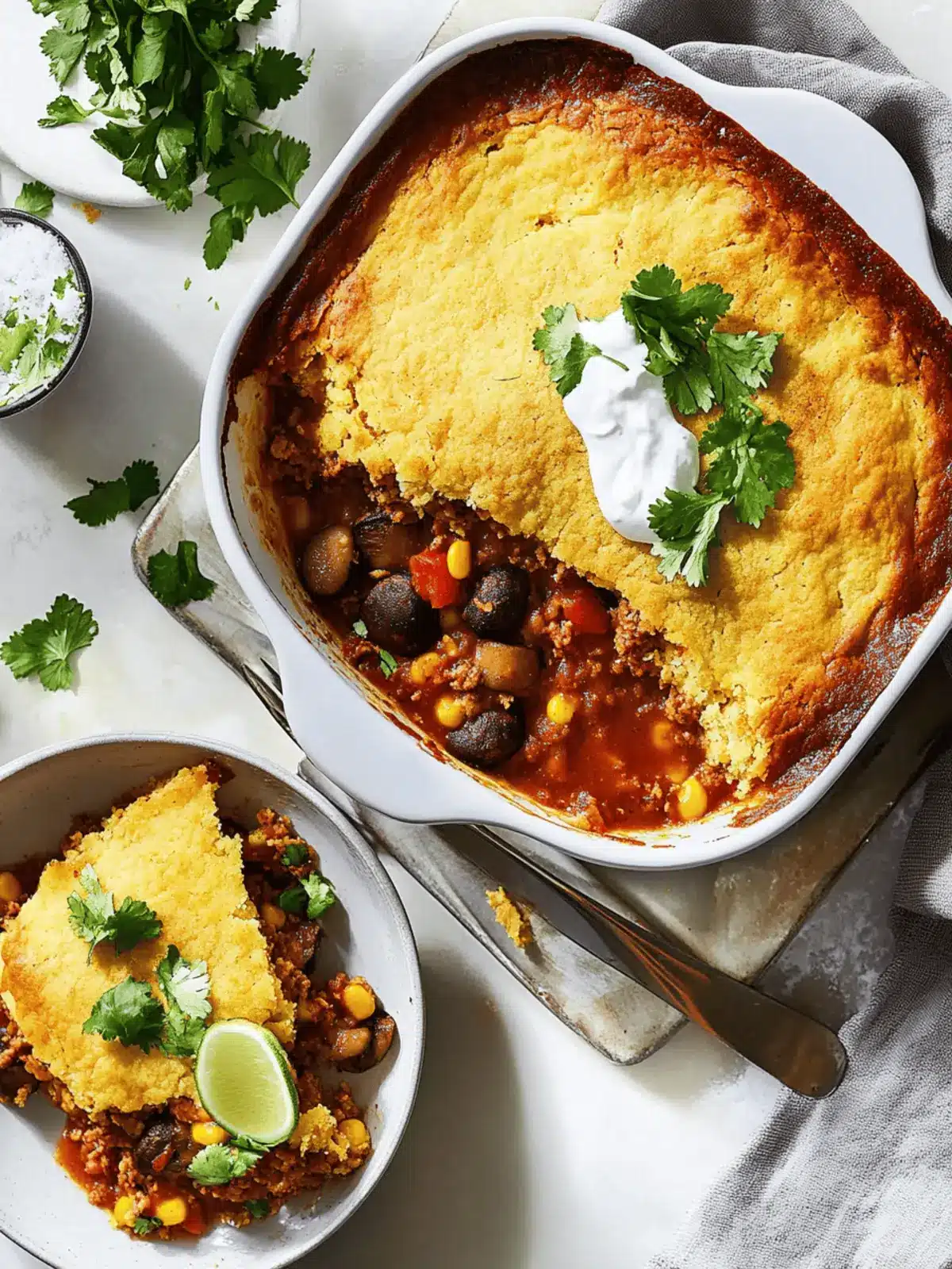 Mushroom Tamale Pie With Lime Cornbread Crust