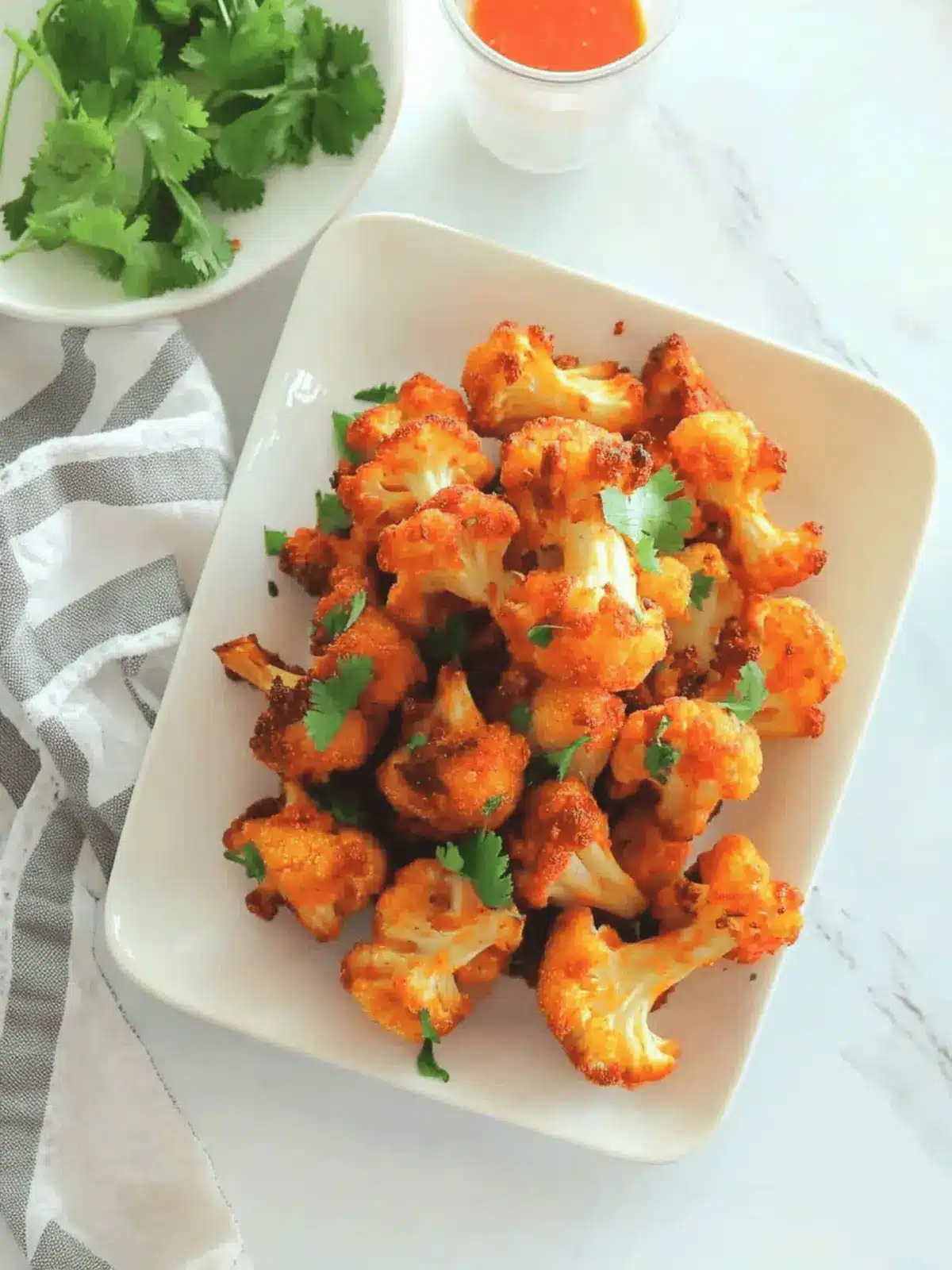 Baked Crispy and Spicy Cauliflower Bites