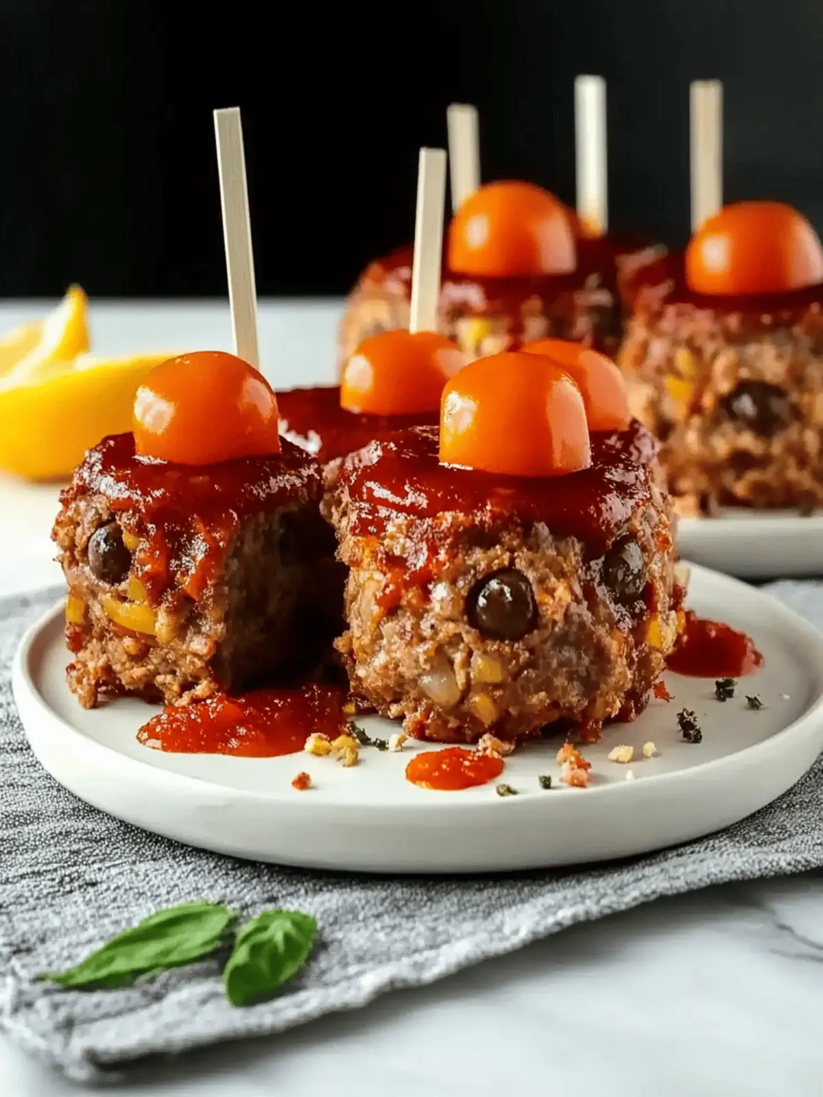 Mini Monster Meatloaf: Spooky Fun for Family Dinners 2 Mini Monster Meatloaf