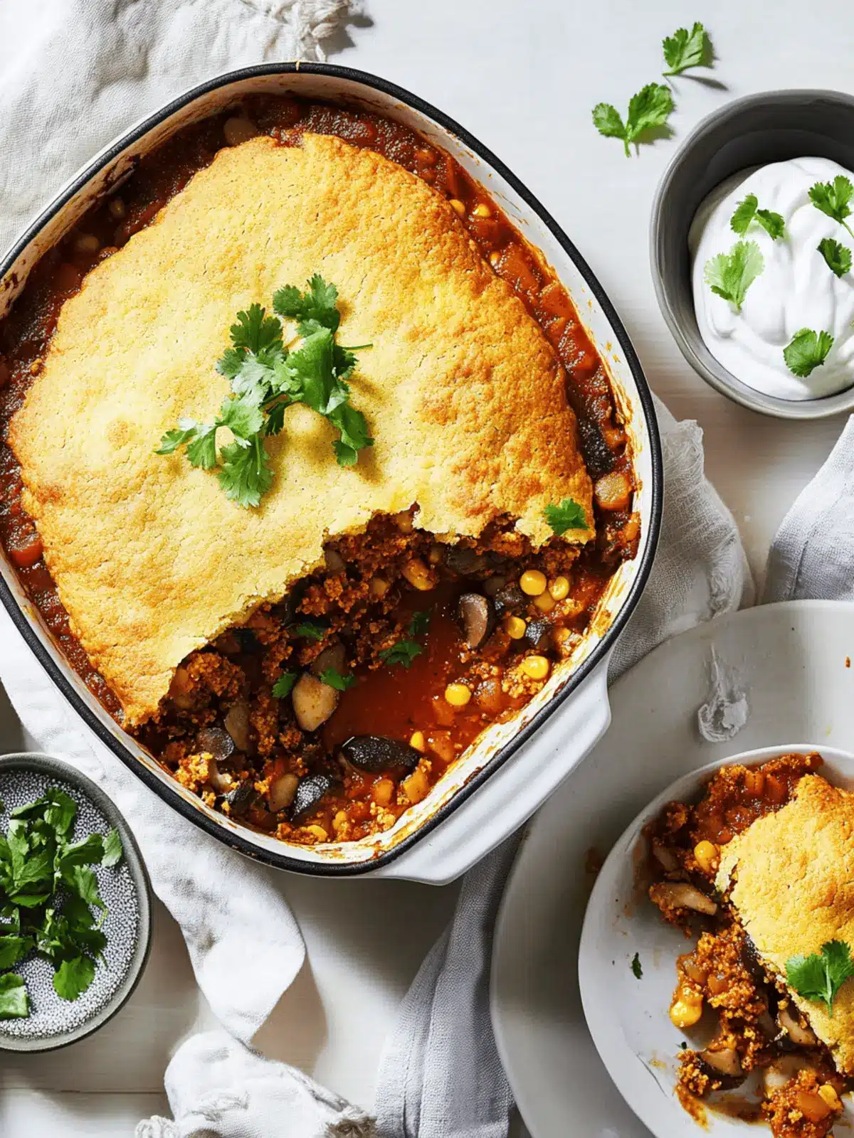 Mushroom Tamale Pie With Lime Cornbread Crust