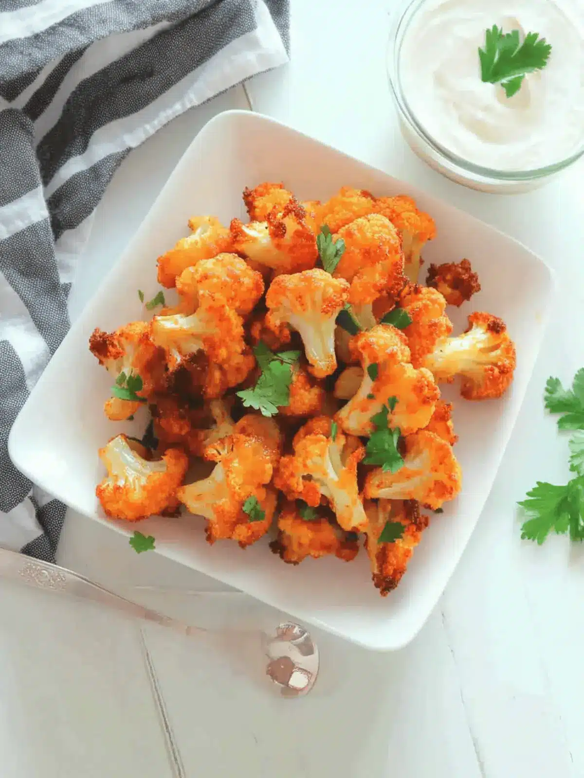 Baked Crispy and Spicy Cauliflower Bites