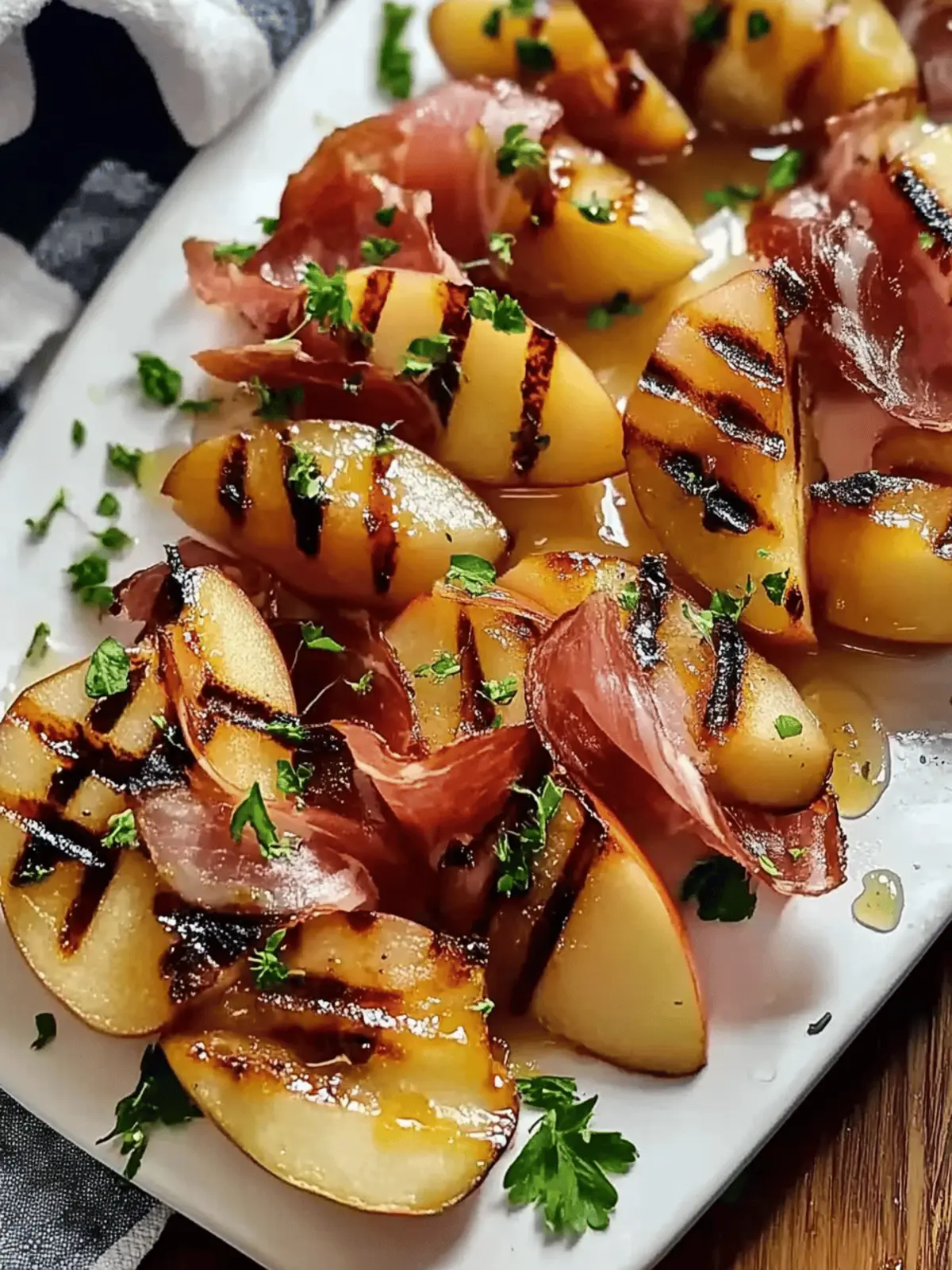 Grilled Apples with Prosciutto and Honey