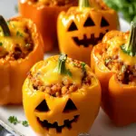 Jack O’Lantern Stuffed Peppers