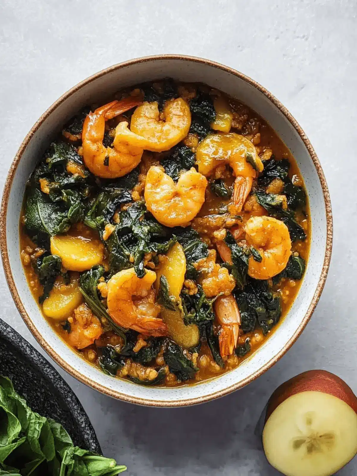 Green Plantain Porridge With Seafood