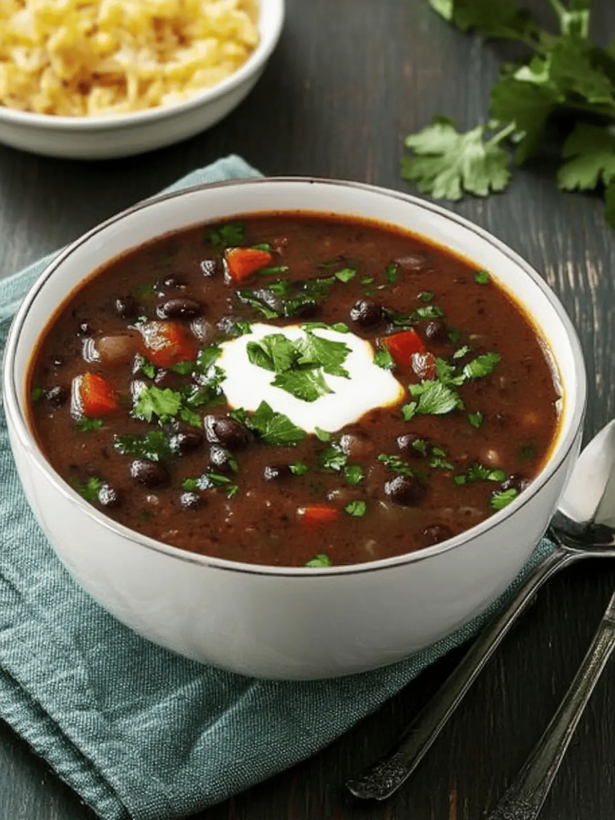 Spicy Black Bean and Pepper Soup