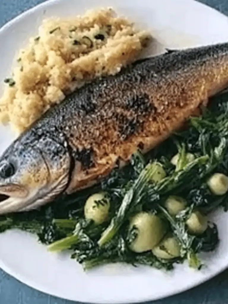 Trout With Fiddlehead Ferns