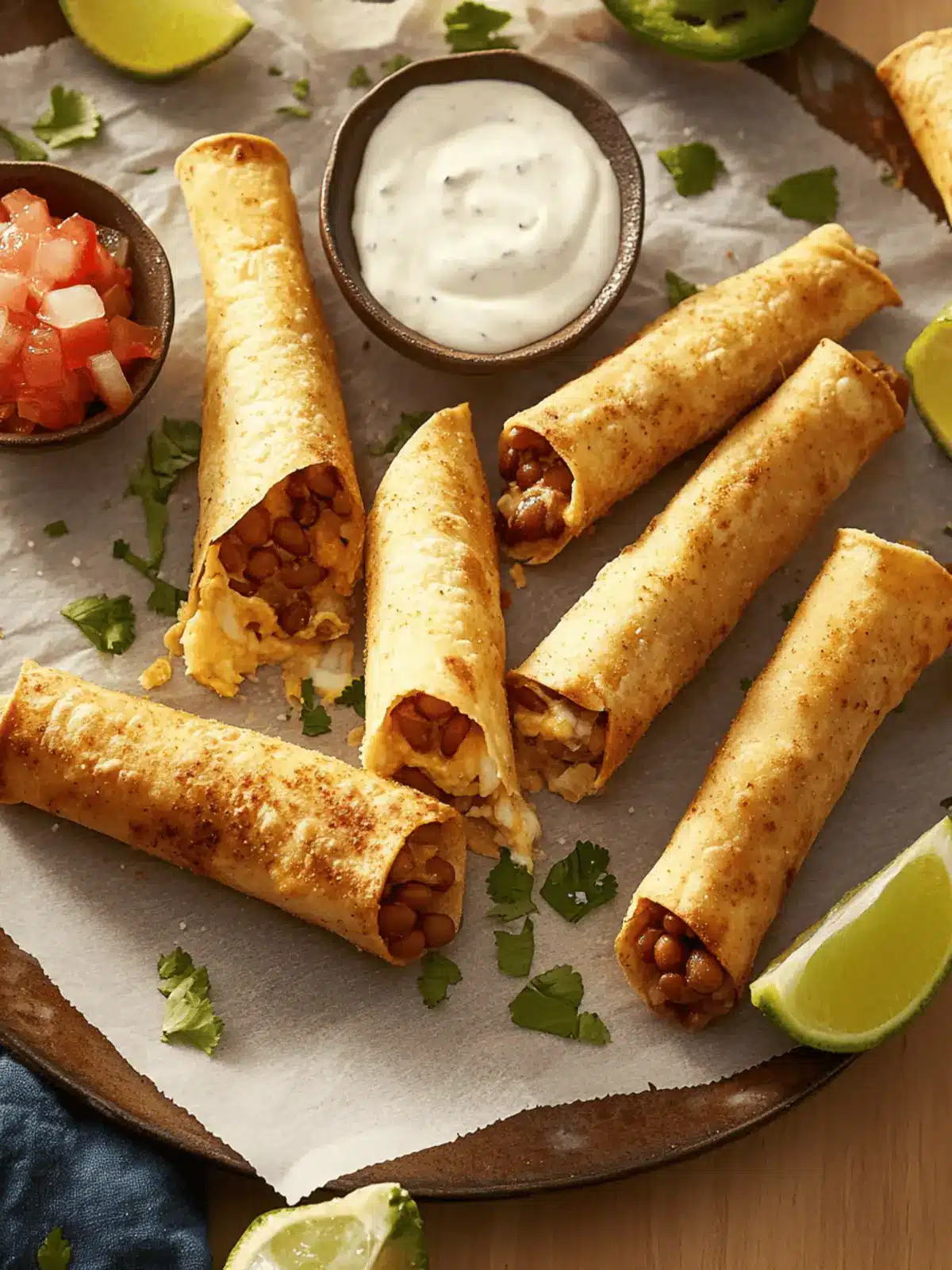 Crispy Bean & Cheese Taquitos: Easy Homemade Perfection 2 Bean & Cheese Taquitos