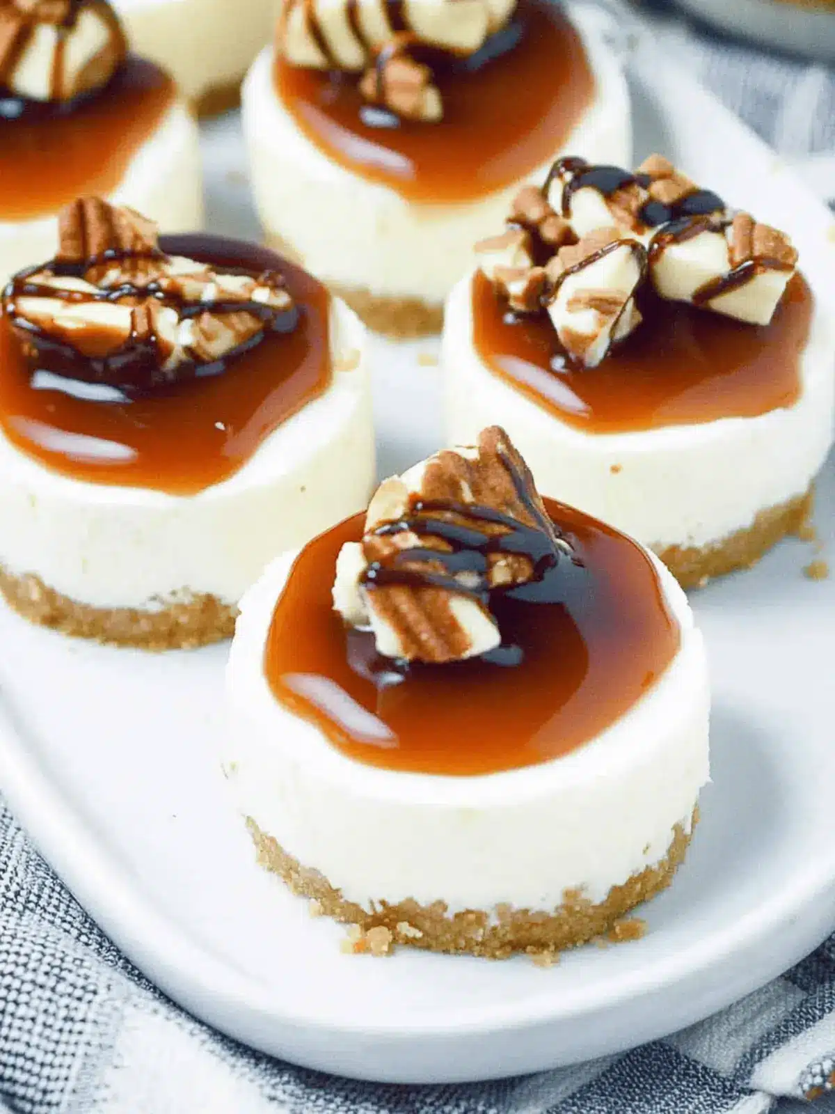 Irresistible Mini Turtle Cheesecakes You'll Adore 3 Mini Turtle Cheesecakes