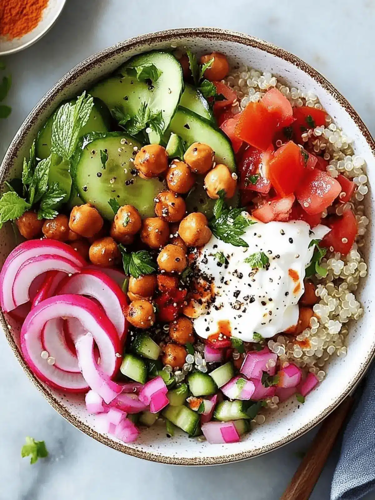 Mediterranean Quinoa Bowl with Smoky Chickpeas Bliss 2 Mediterranean Quinoa Bowl