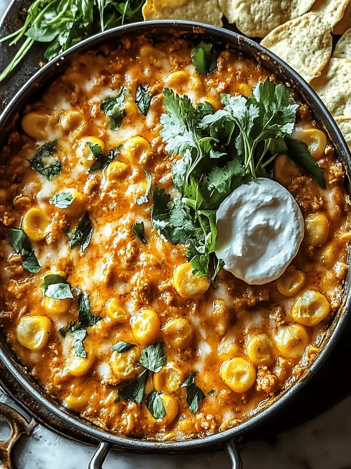Buffalo Chicken Corn Dip