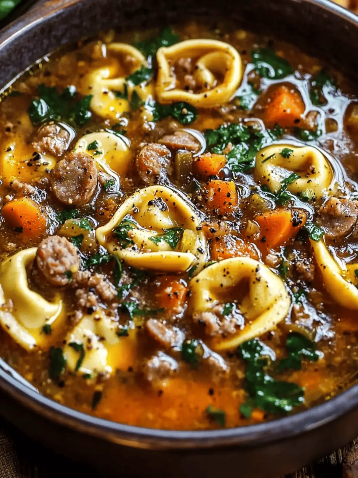 Autumn Tortellini Soup with Sausage