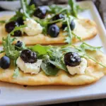 Easy Goat Cheese Flatbread With Arugula and Blueberries