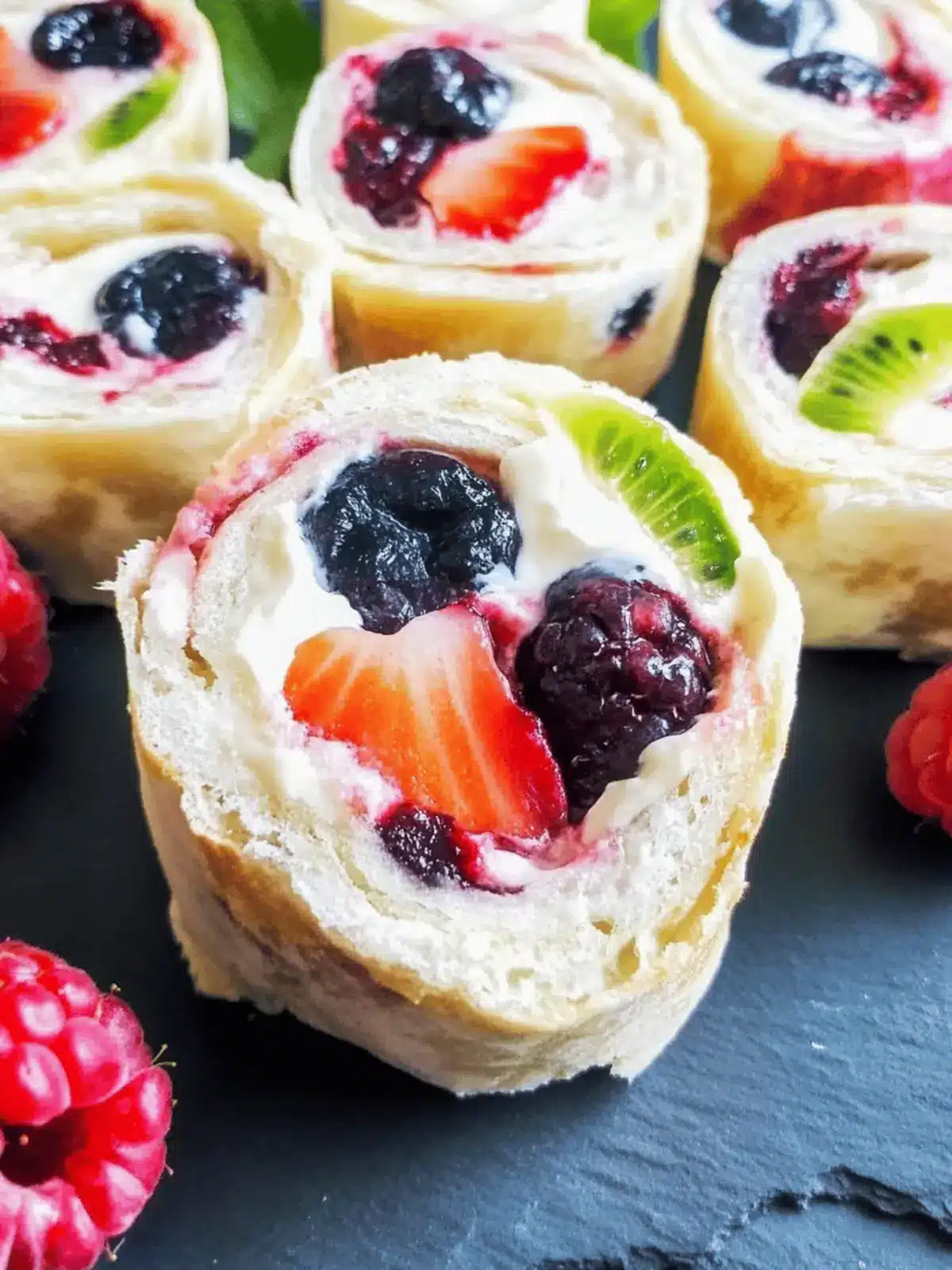 Easy Fruit Pinwheels with Cream Cheese and Berries