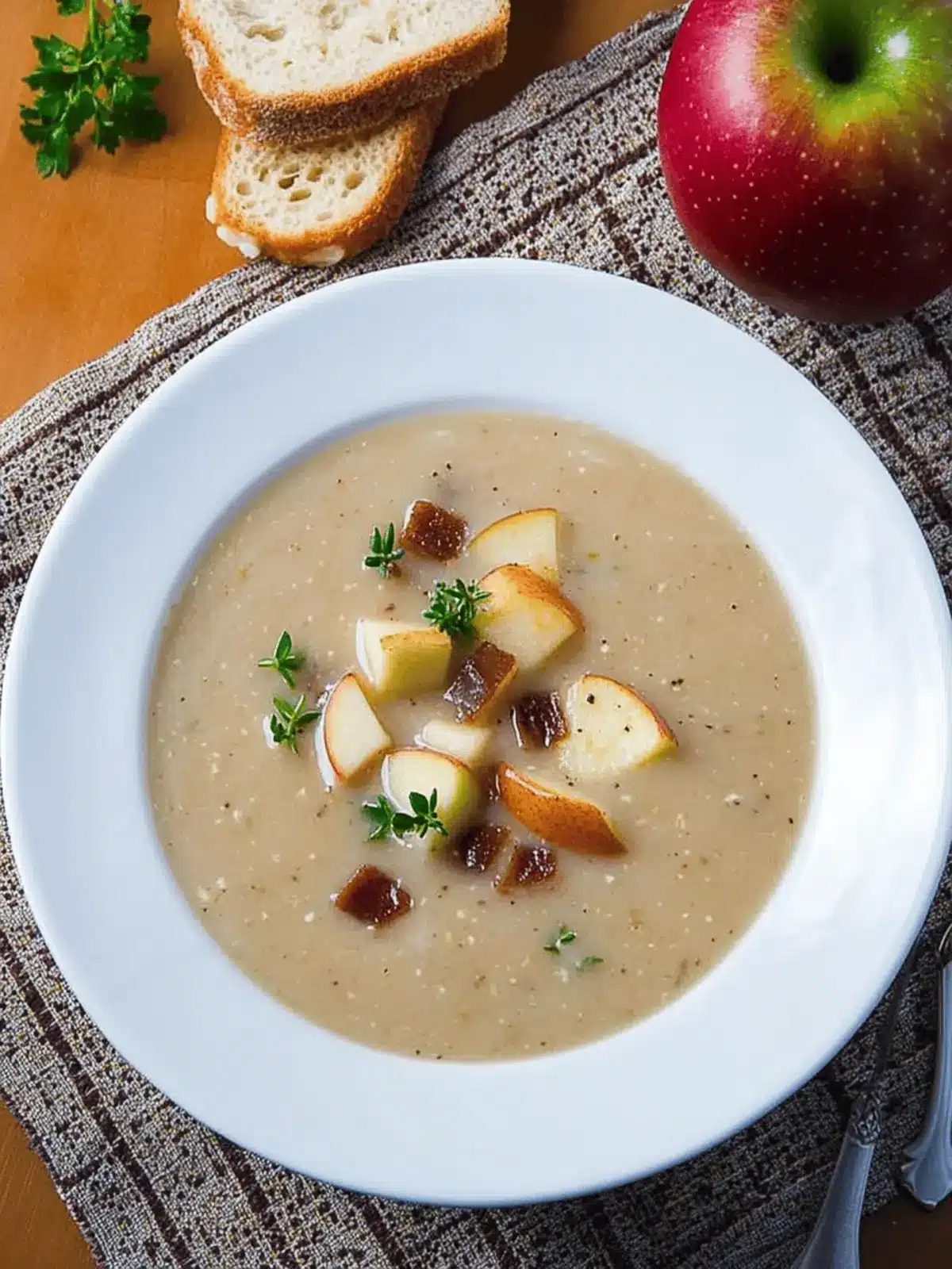 Roasted Apple and Aged White Cheddar Soup