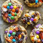 Halloween Candy Monster Cookies