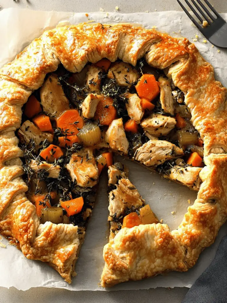 Chicken Potpie Galette with Cheddar-Thyme Crust