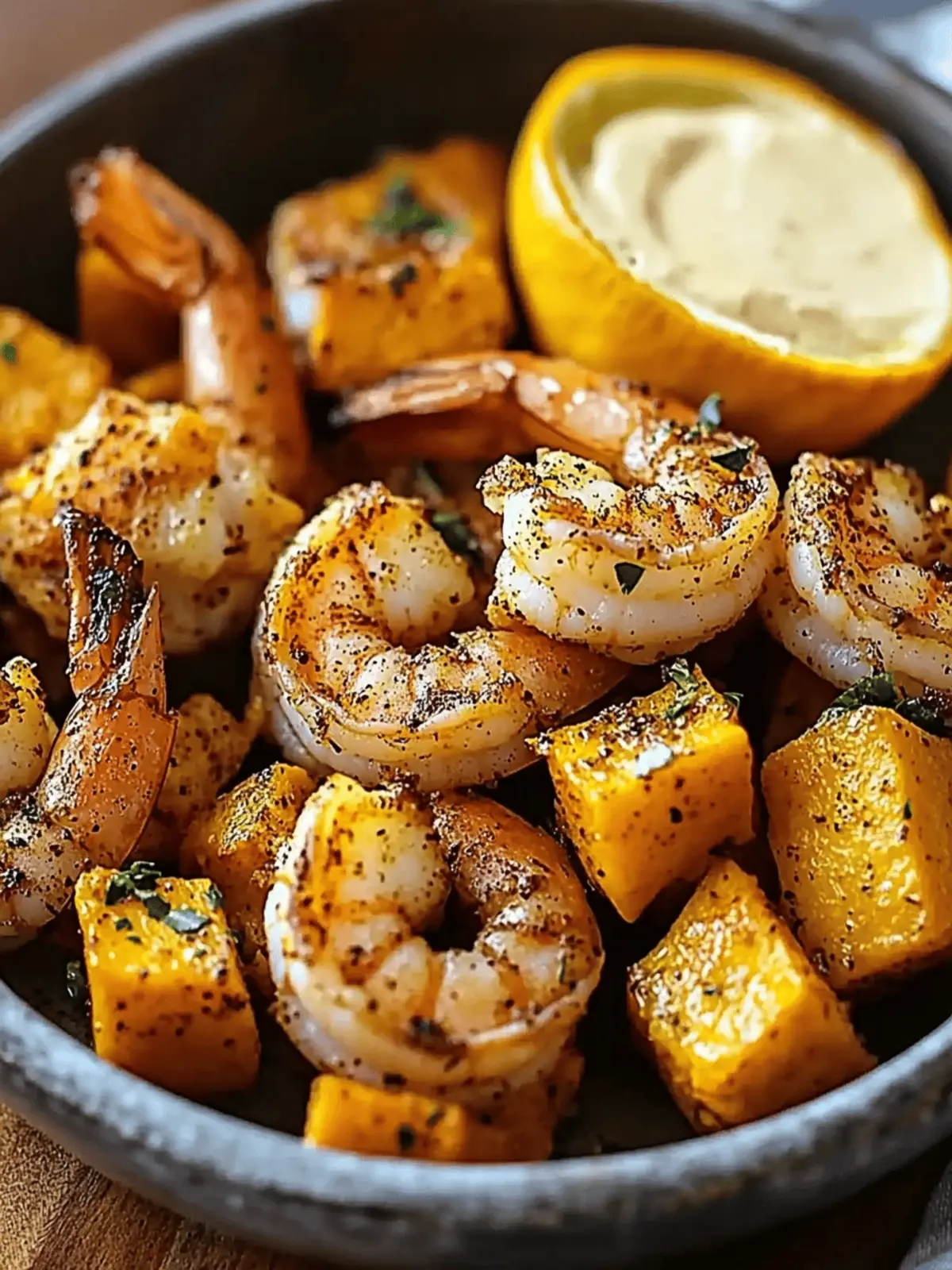 Spiced Shrimp with Roasted Honeynut squash