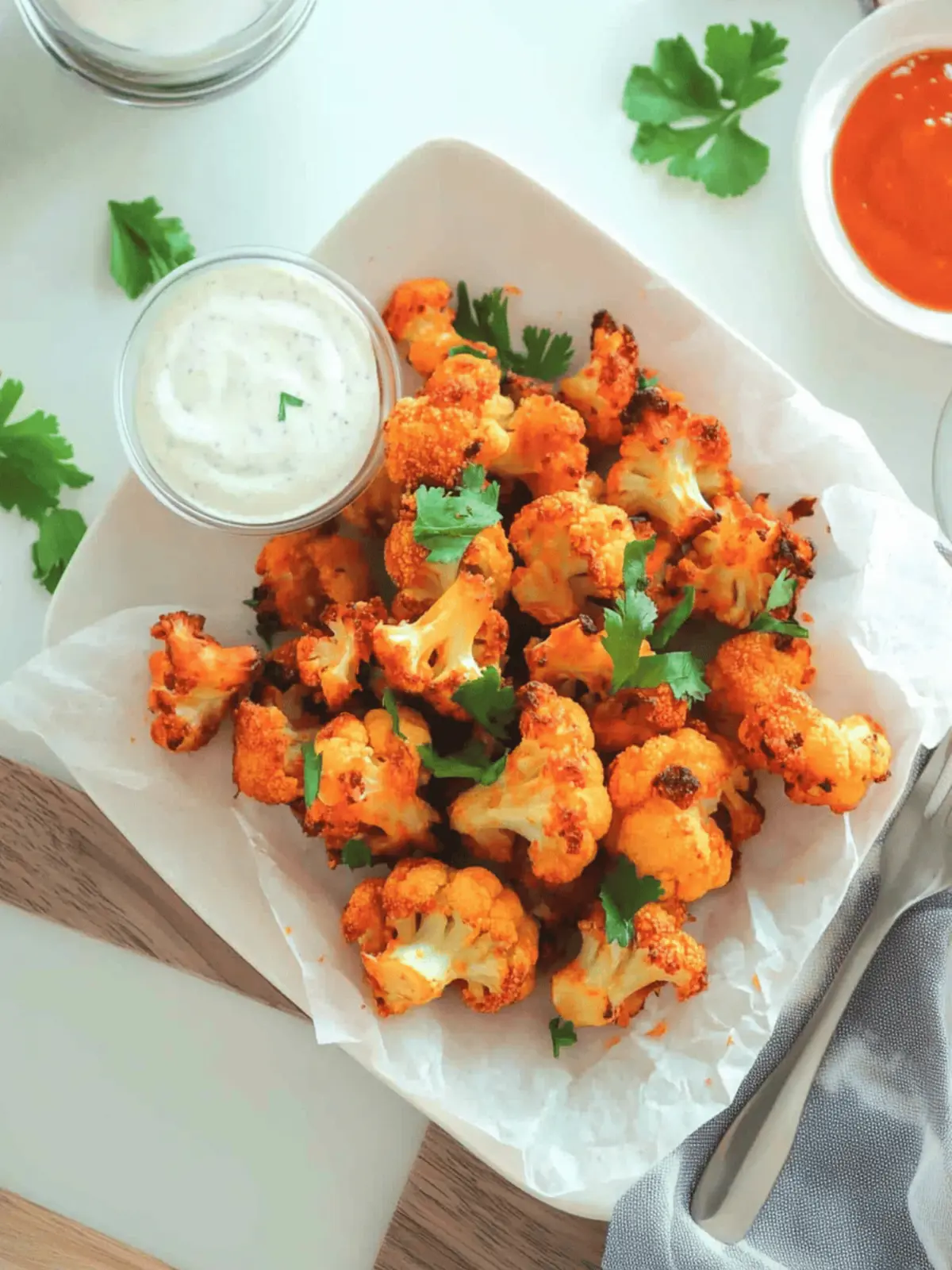 Baked Crispy and Spicy Cauliflower Bites