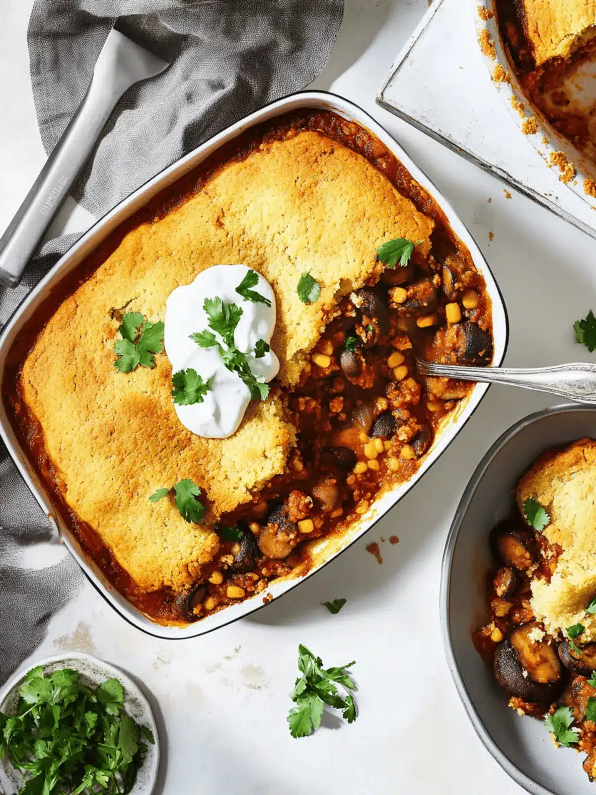 Mushroom Tamale Pie With Lime Cornbread Crust
