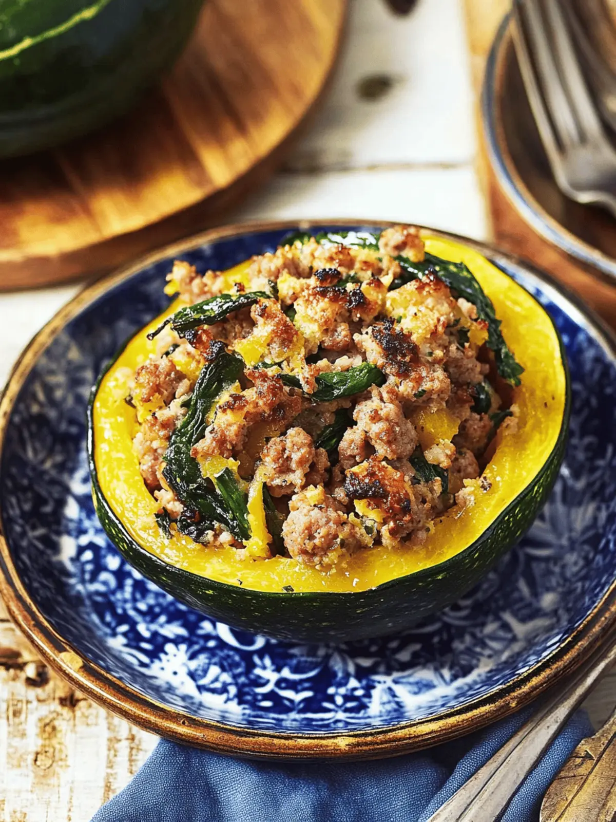 Sausage-Stuffed Acorn Squash