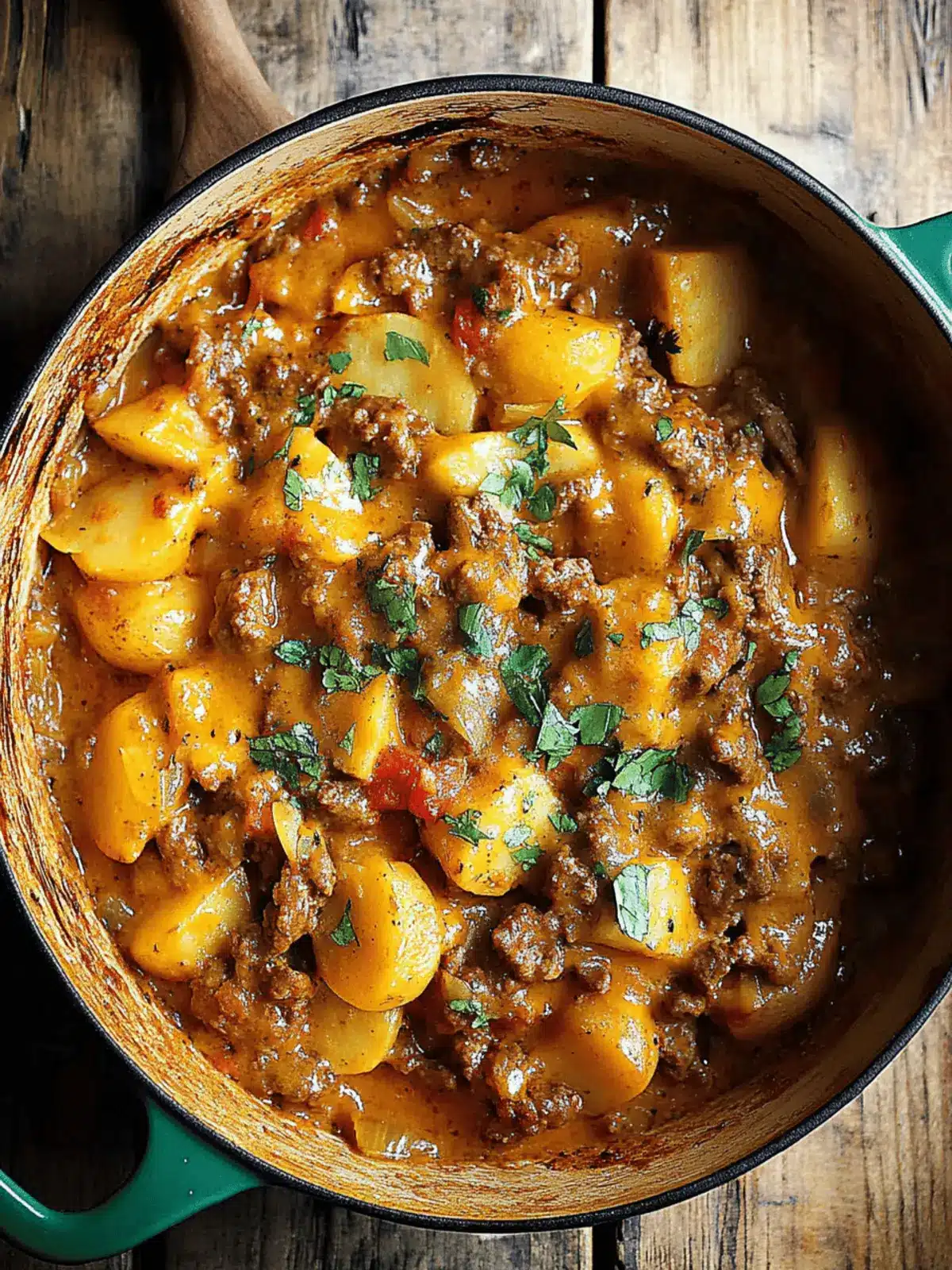 Cheesy One Pot Beef and Potatoes
