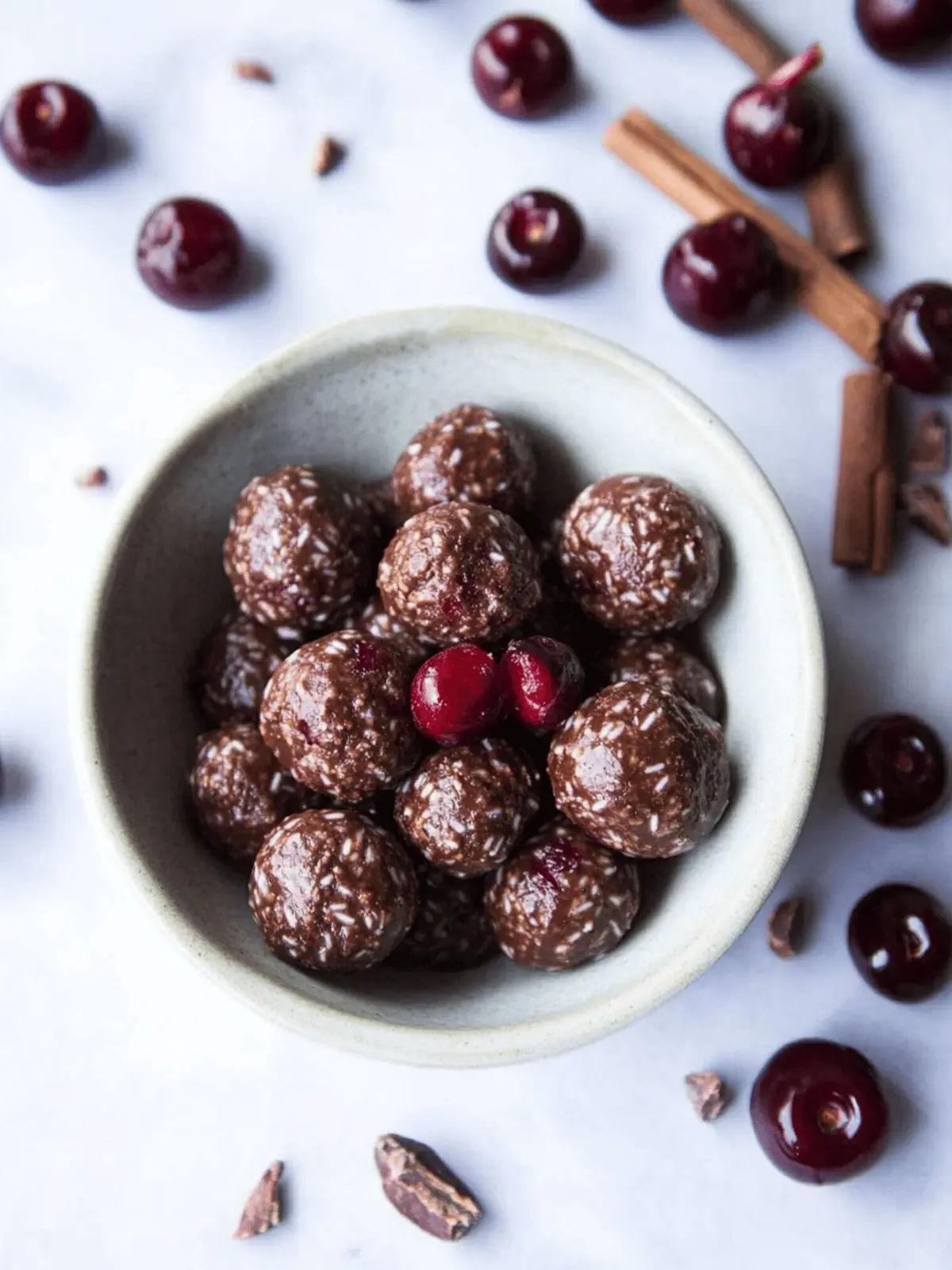 Dark Chocolate Cherry Energy Bites