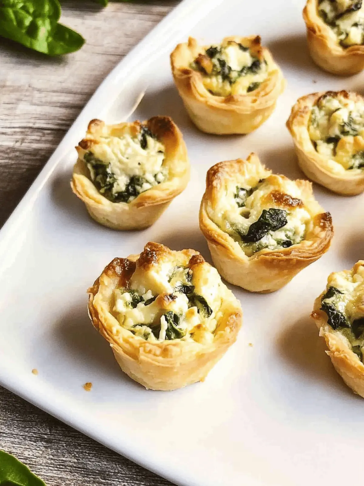 Mini Cheese and Spinach Tartlets