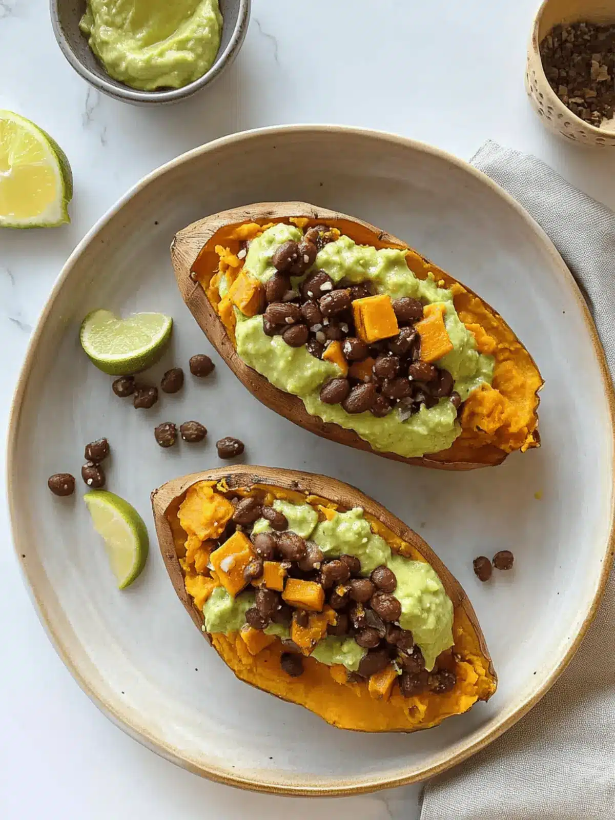 Vegan Loaded Sweet Potatoes with Creamy Avocado Twist 2 Vegan Loaded Sweet Potatoes