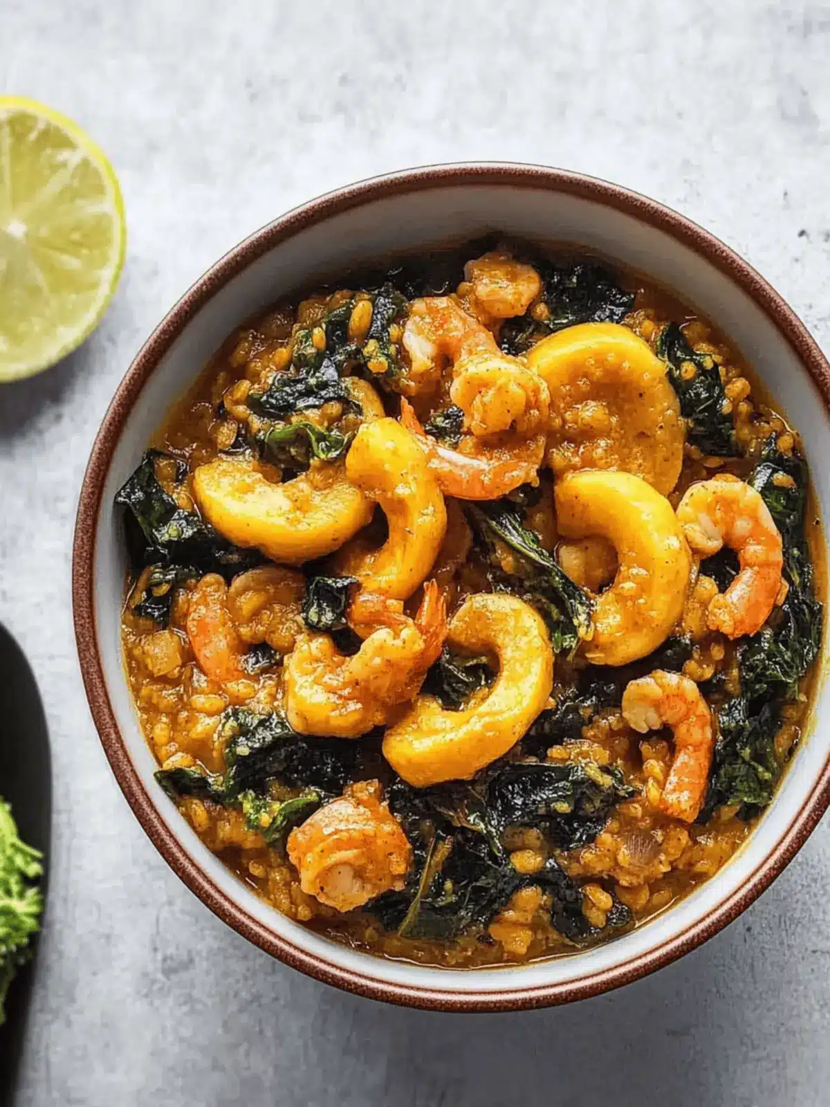 Green Plantain Porridge With Seafood