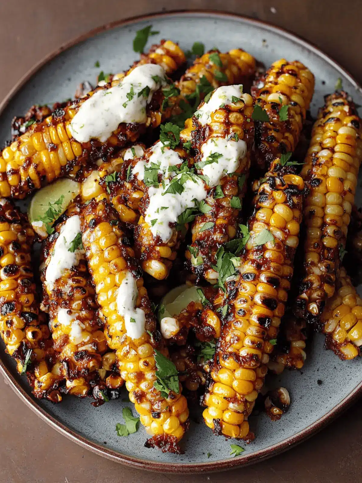Vegan Corn Ribs with Aleppo Chili Butter & Lime Zest Cream Cheese