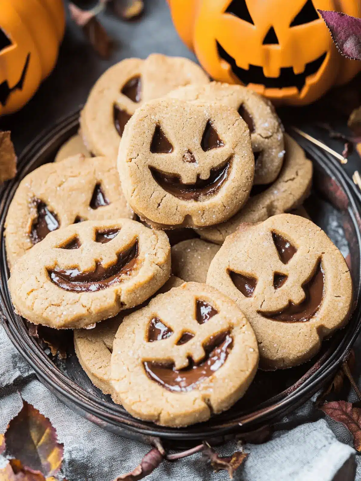 Milk Chocolate Stuffed Jack-O’-Lantern Cookies.