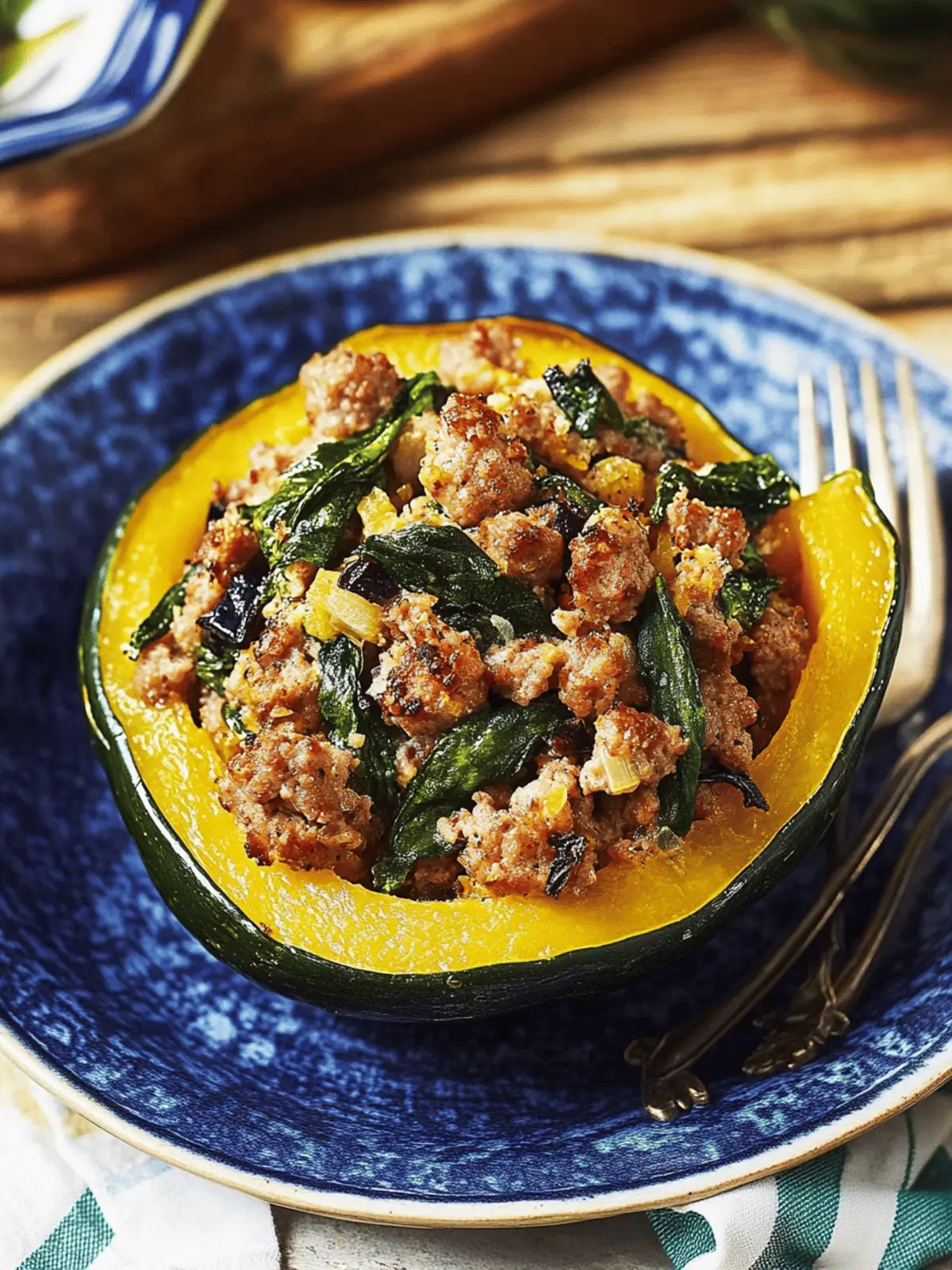 Sausage-Stuffed Acorn Squash