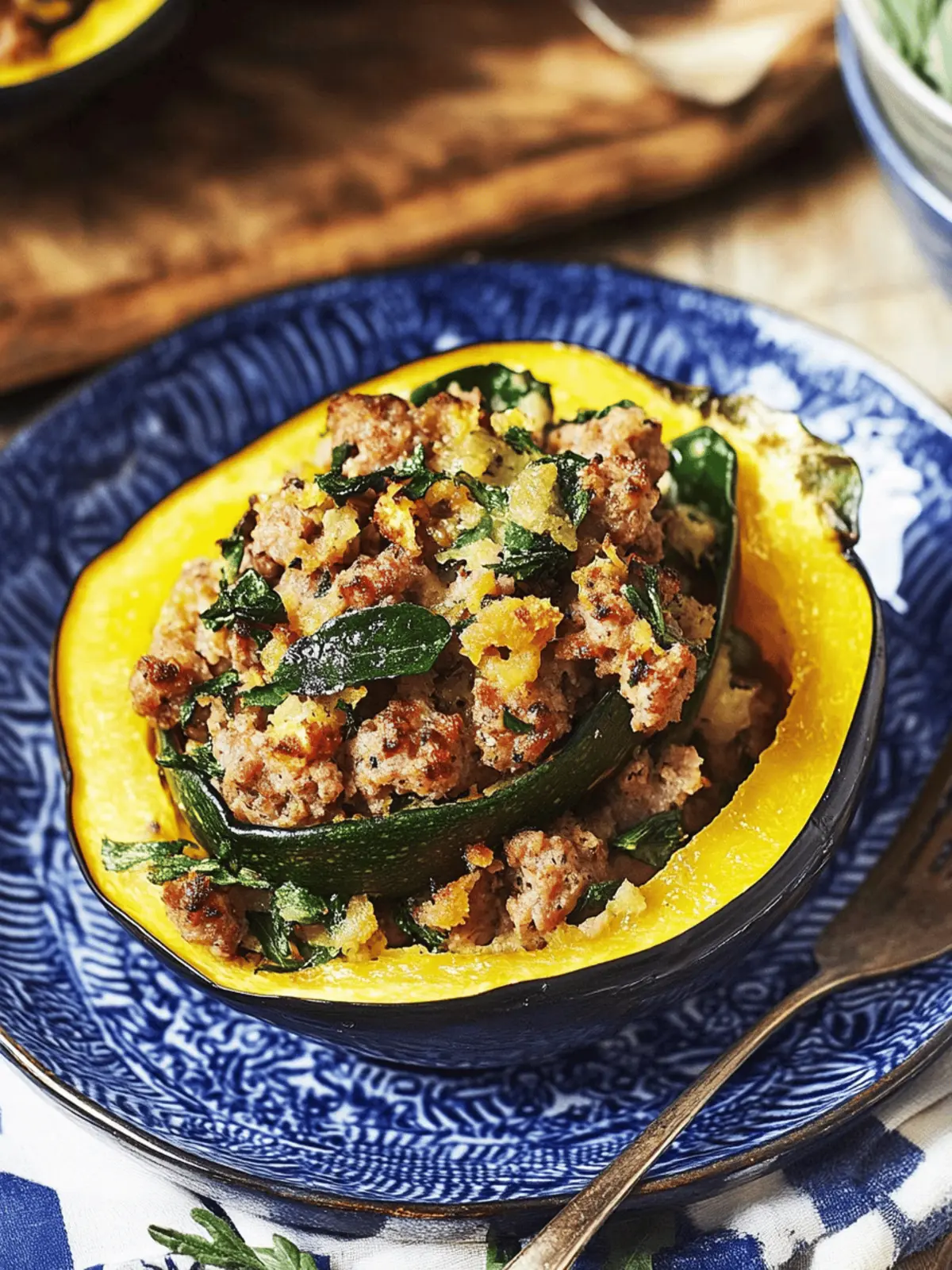 Sausage-Stuffed Acorn Squash