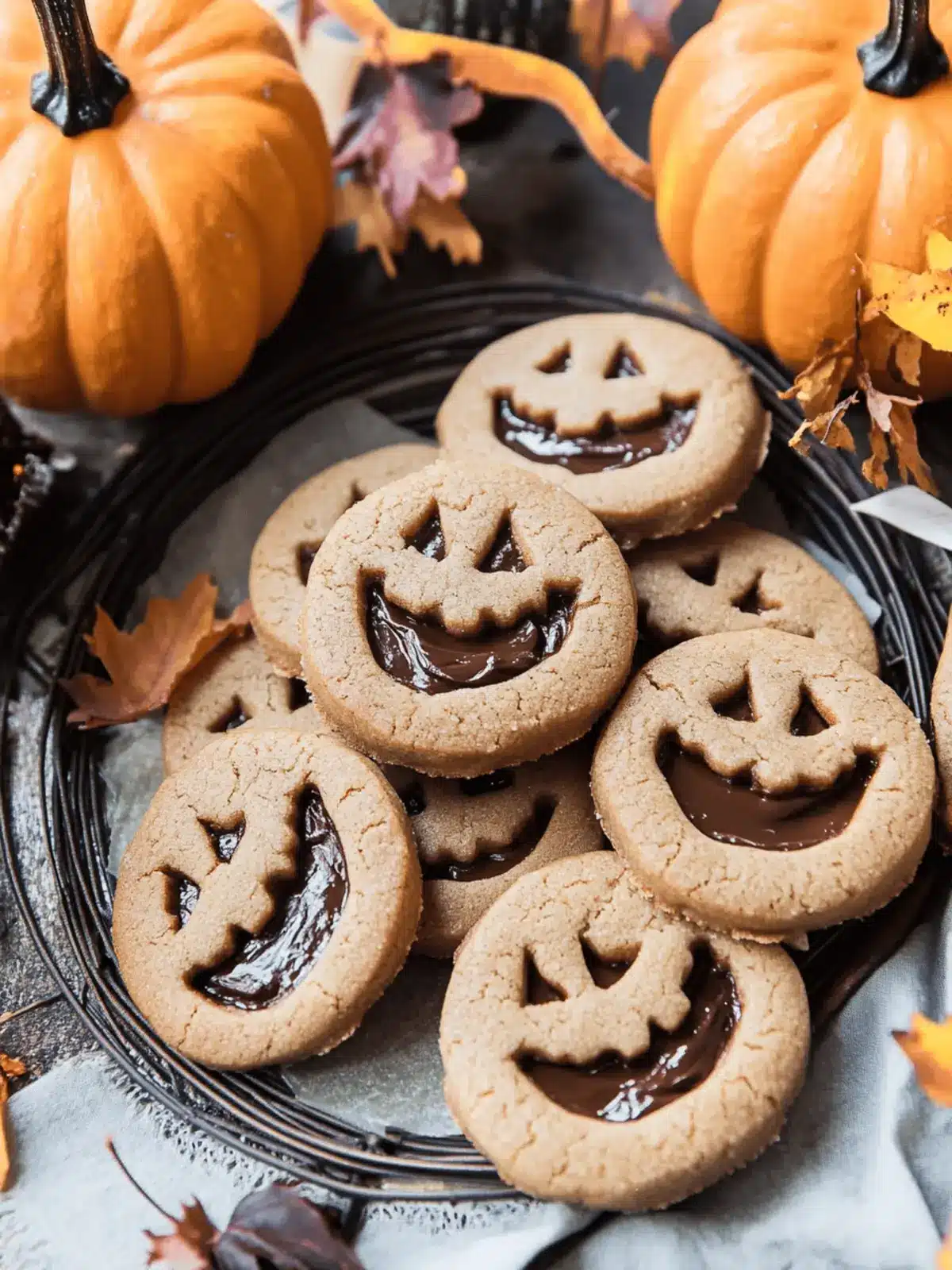 Milk Chocolate Stuffed Jack-O’-Lantern Cookies.
