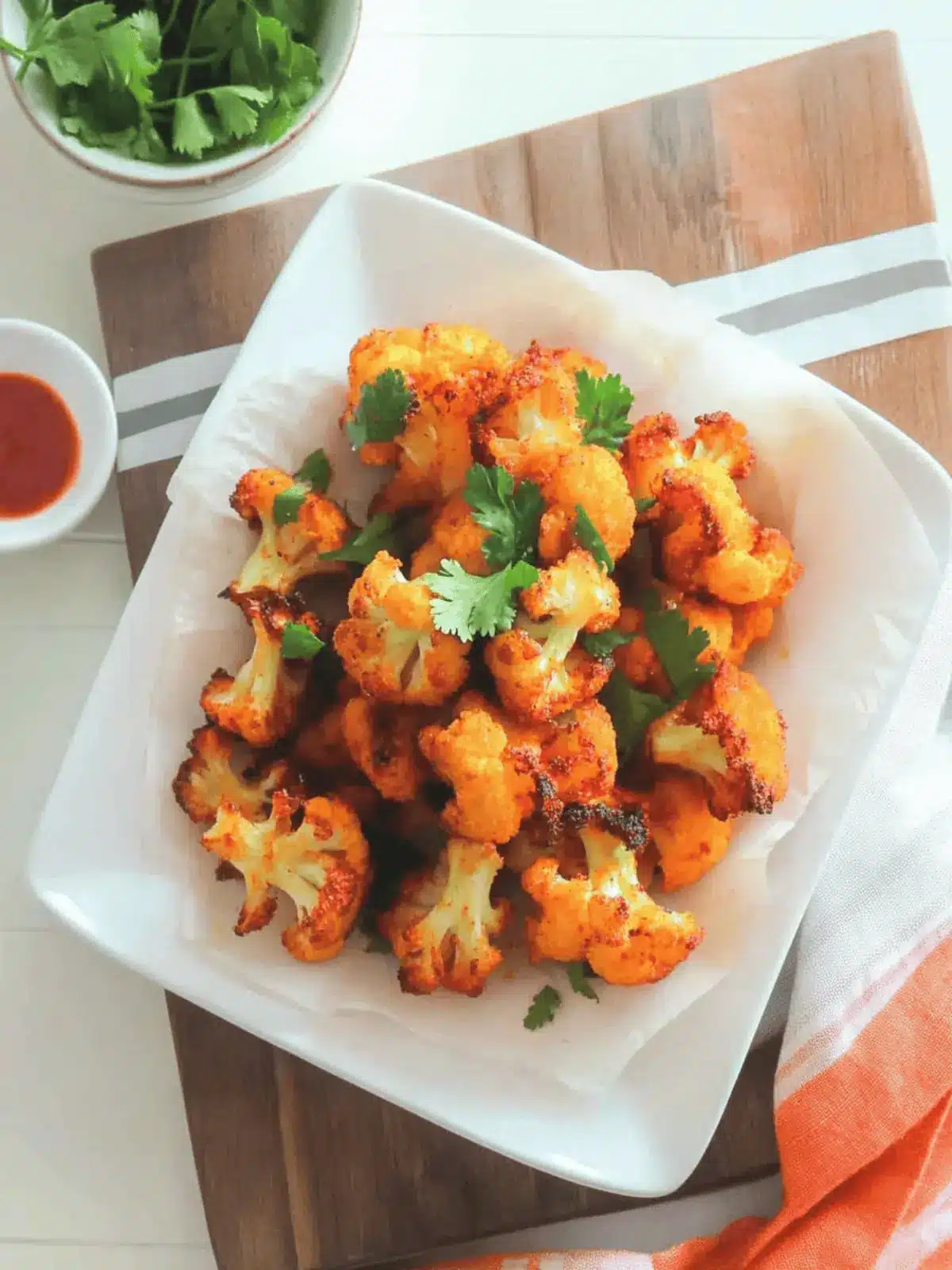 Baked Crispy and Spicy Cauliflower Bites