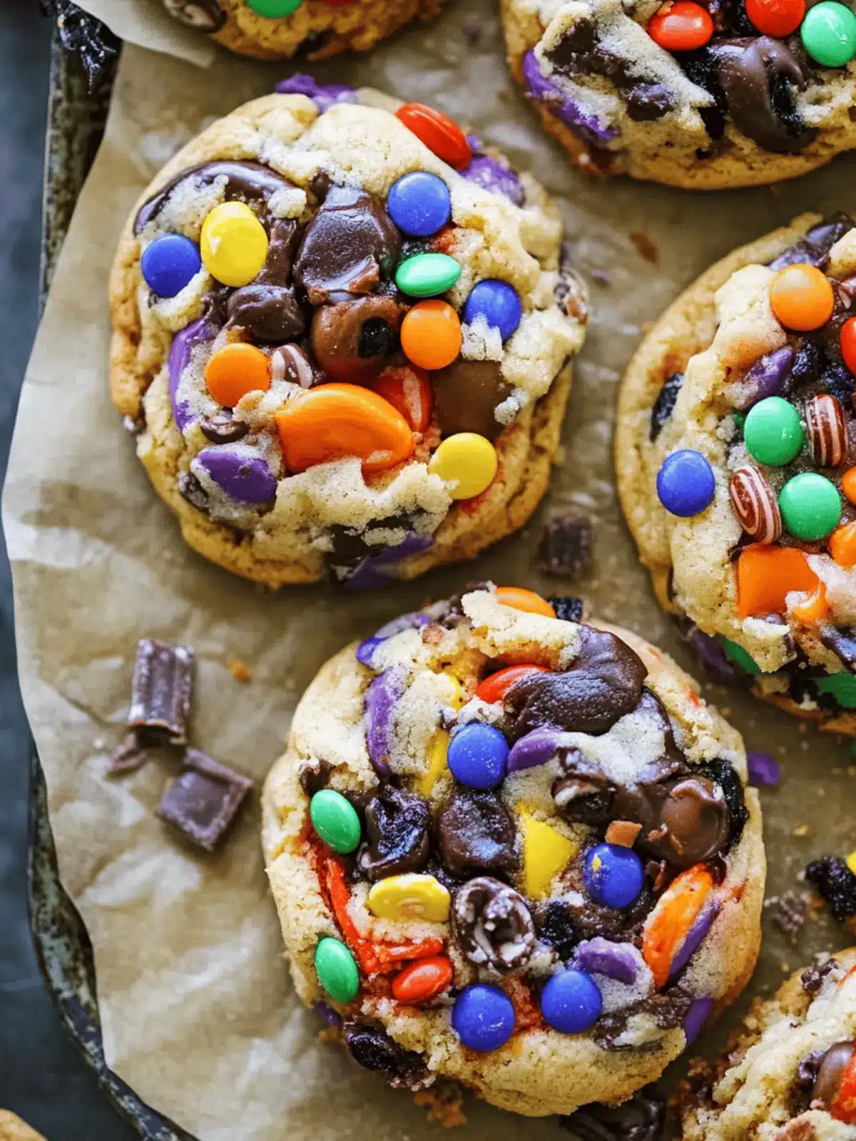 Transform Leftover Treats with Halloween Candy Monster Cookies 4 Halloween Candy Monster Cookies