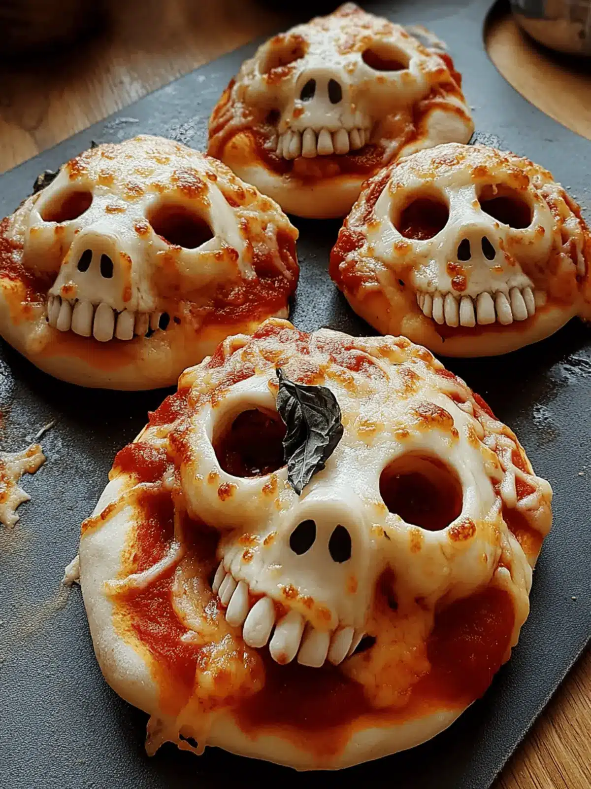 Create Fun Pizza Skulls: Spooky Treats for Halloween Parties 3 Pizza Skulls