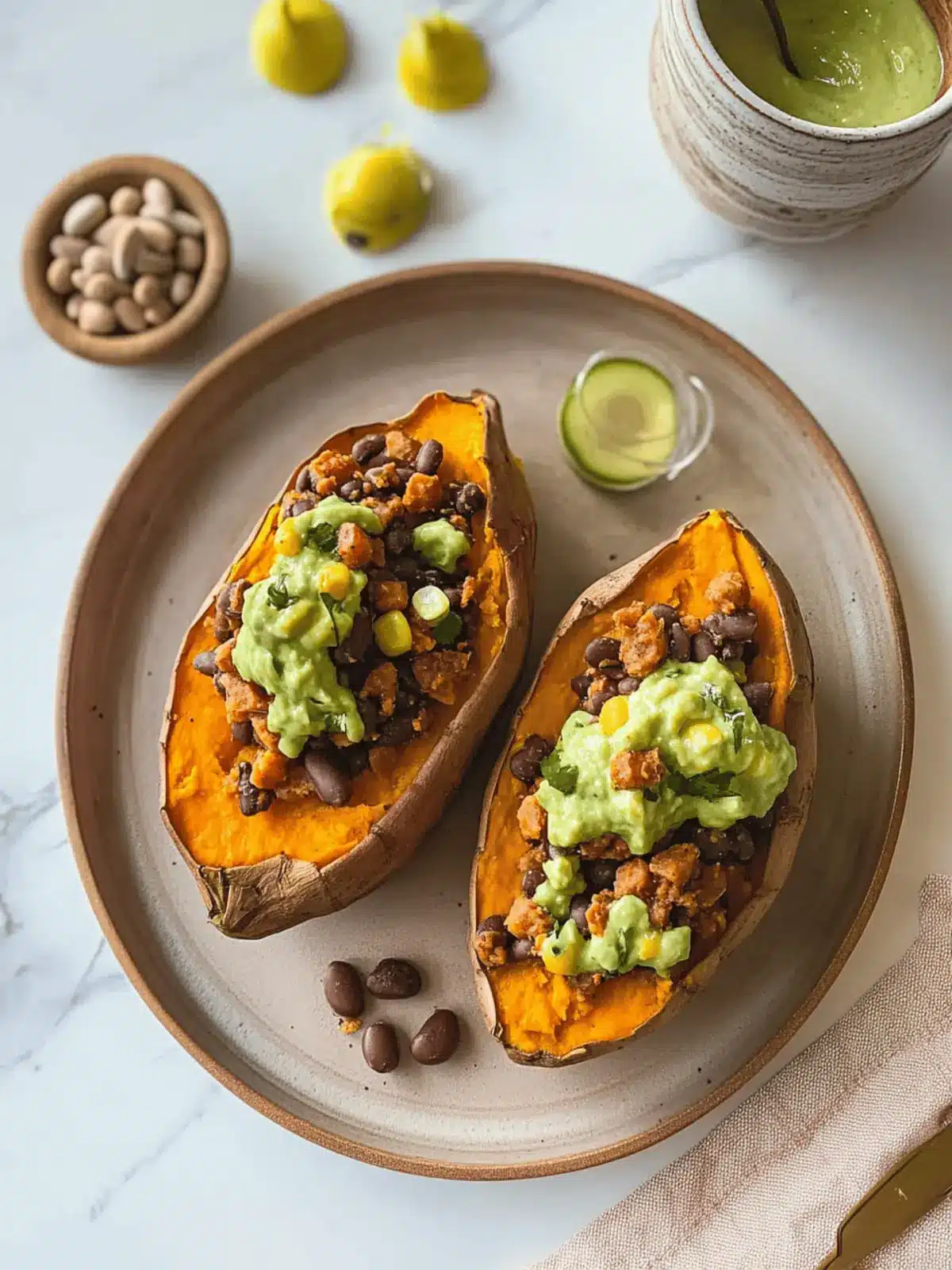 Vegan Loaded Sweet Potatoes with Creamy Avocado Twist 4 Vegan Loaded Sweet Potatoes