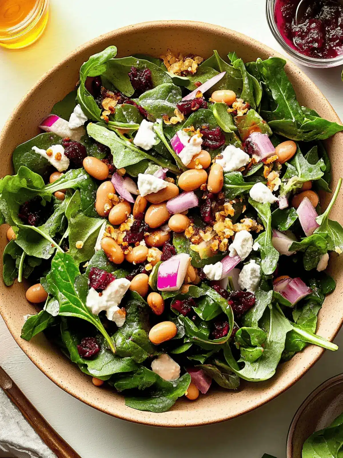 Beans and Greens Salad With Cranberry-Sumac Dressing