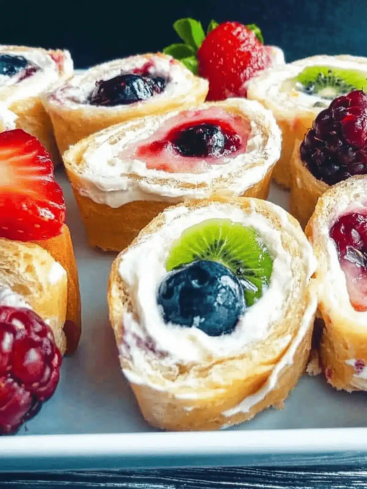 Easy Fruit Pinwheels with Cream Cheese and Berries